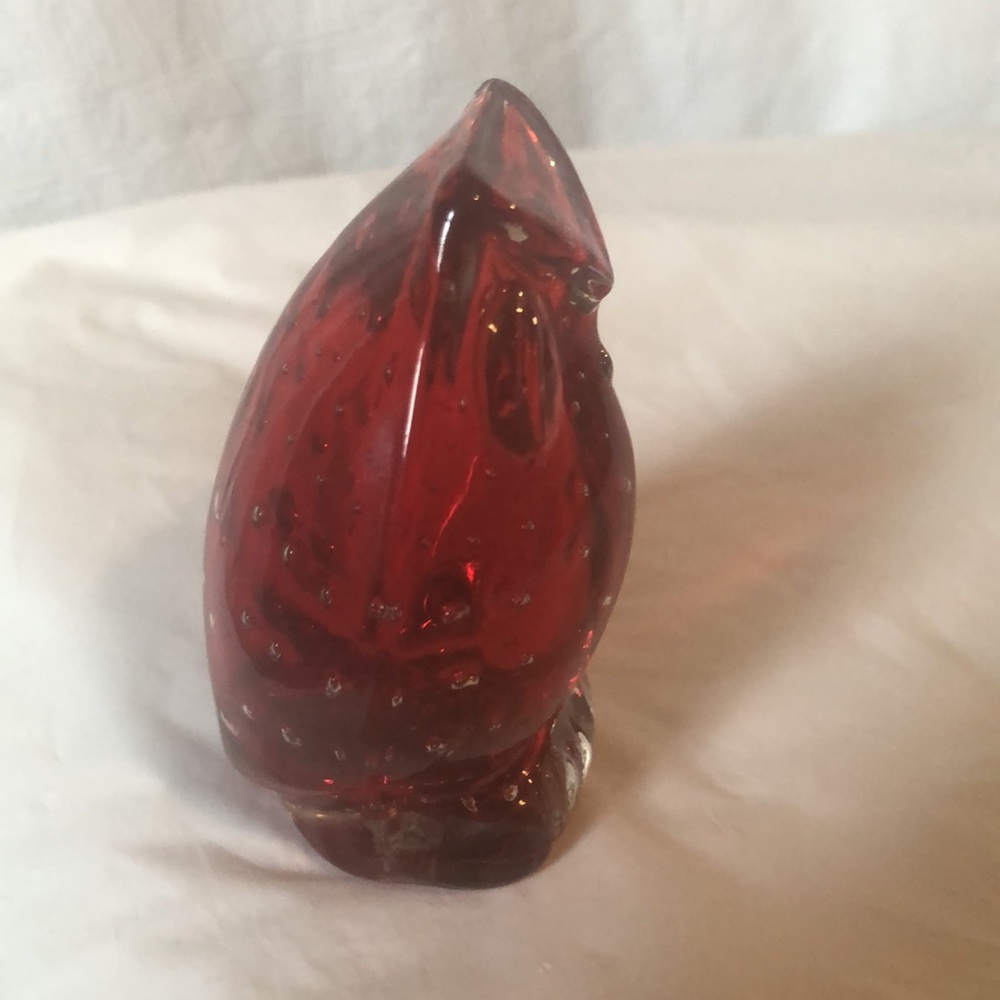 Owl paperweight handmade blown glass EUC 3.5” no chips - Picture 5 of 7